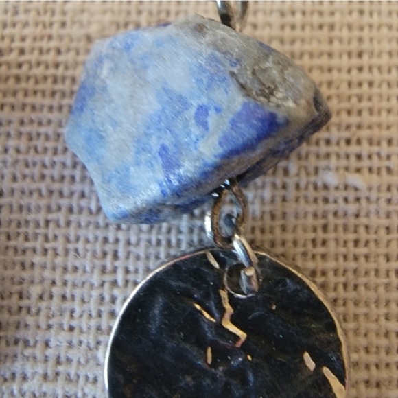 Handmade Blue Aventurine Dangle Earrings - Picture 2 of 2